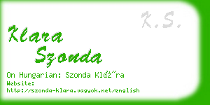 klara szonda business card